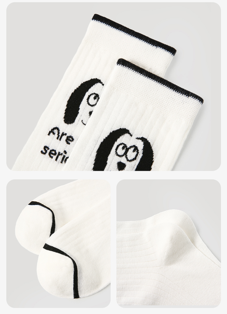 LL Socks Women Crew Socks Puppy Party Cute Animal Socks 5 Pairs
