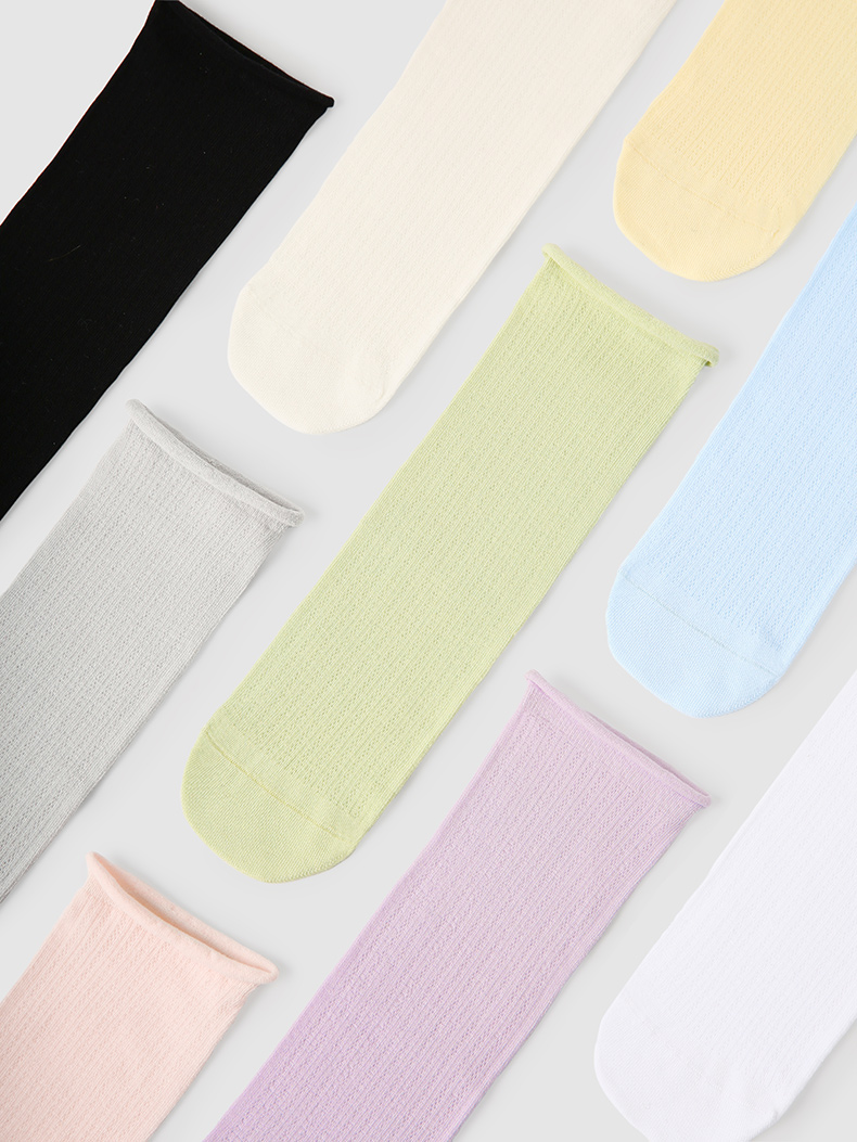 LL Socks Women Crew Socks Solid Color Stack Best Girlfriend Sneaker Socks 9 Pairs
