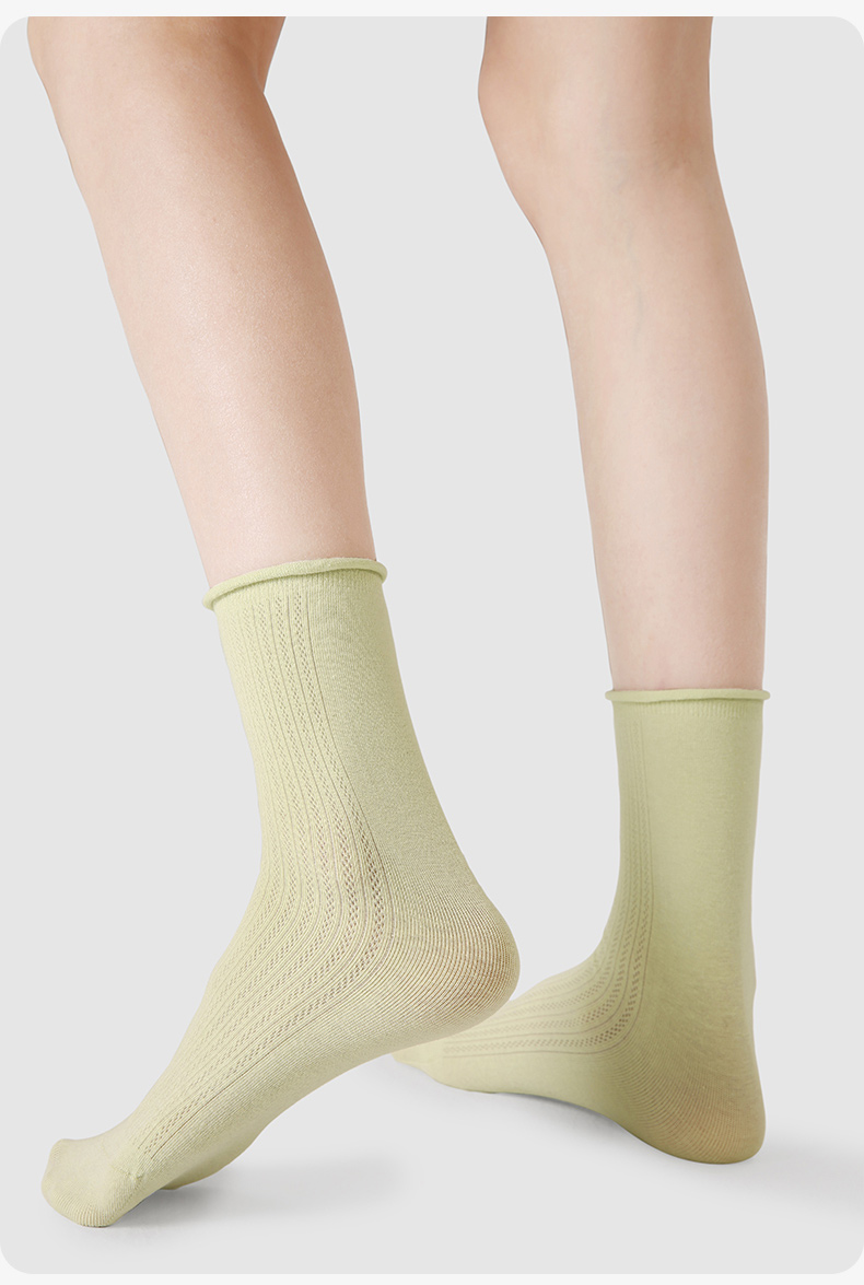 LL Socks Women Crew Socks Solid Color Stack Best Girlfriend Sneaker Socks 9 Pairs