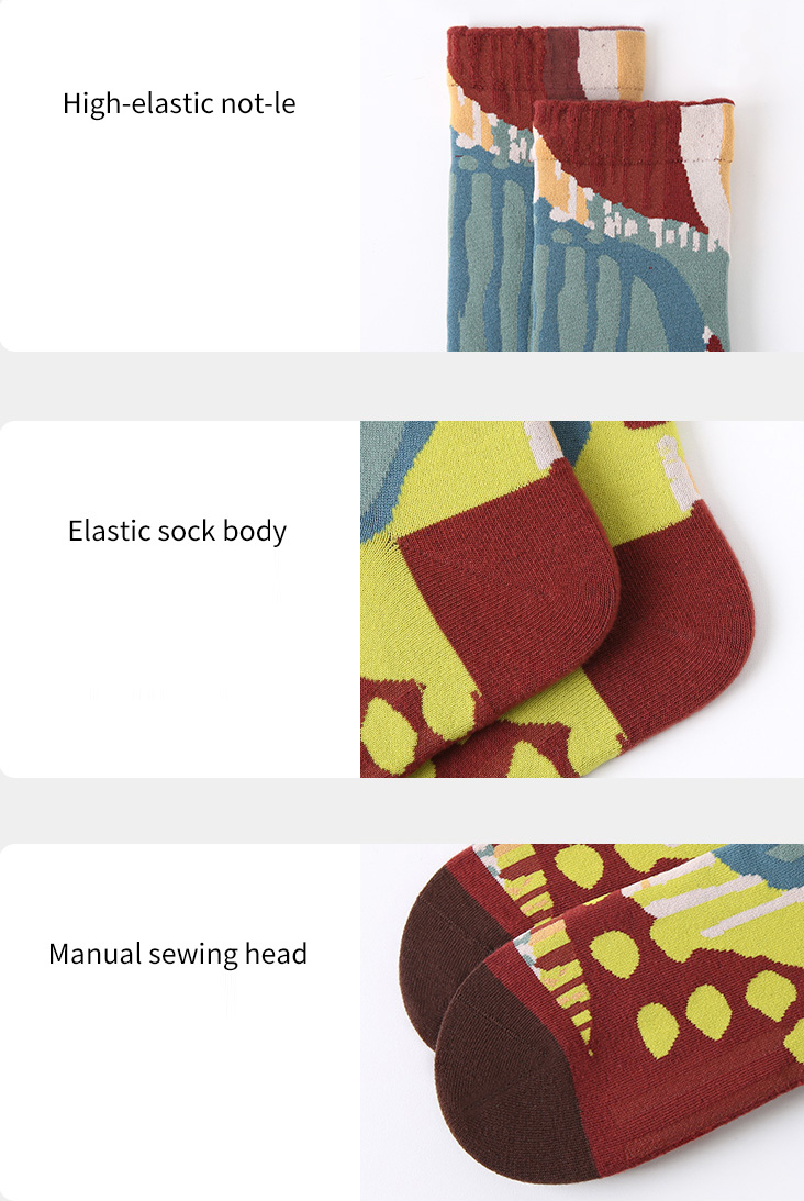 LL Socks Women Crew Socks Warm Sun Casting Shadows Fun Print Socks 3 Pairs