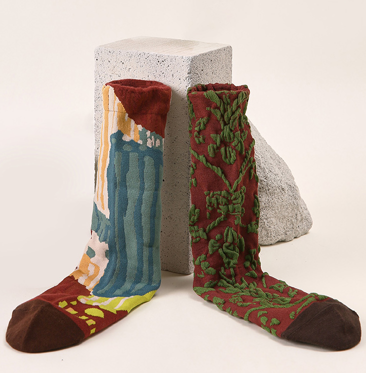 LL Socks Women Crew Socks Warm Sun Casting Shadows Fun Print Socks 3 Pairs