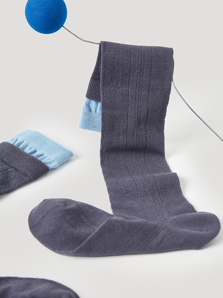 LL Socks Women Grey Knee High Socks Ice Sea Currents Novelty Striped Socks 1 Pairs