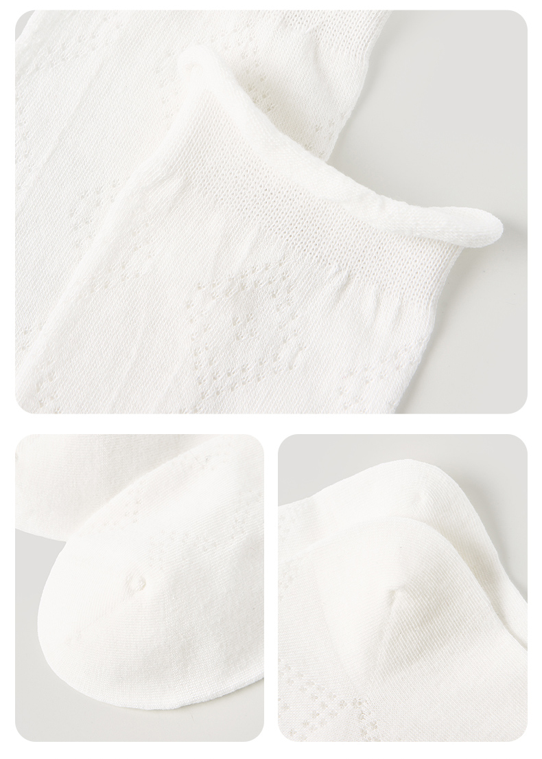 LL Socks Women White Crew Socks Passing Time Solid Color Plaid Socks 1 Pairs