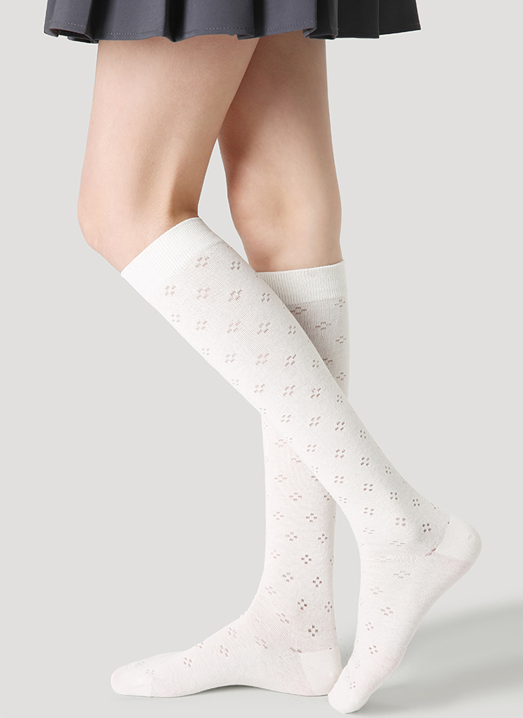 LL Socks Women White Knee High Socks Under the Cold Moonlight Skirt Matching Calf Socks 1 Pairs