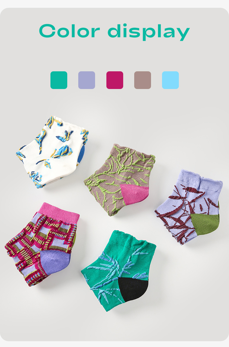 LL Socks Women Ankle Socks Bamboo Forest Leather Sound Unique Plant Socks 5 Pairs