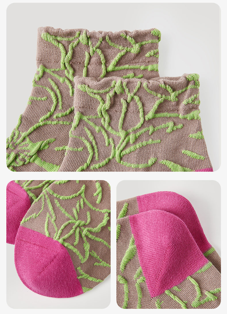 LL Socks Women Ankle Socks Bamboo Forest Leather Sound Unique Plant Socks 5 Pairs