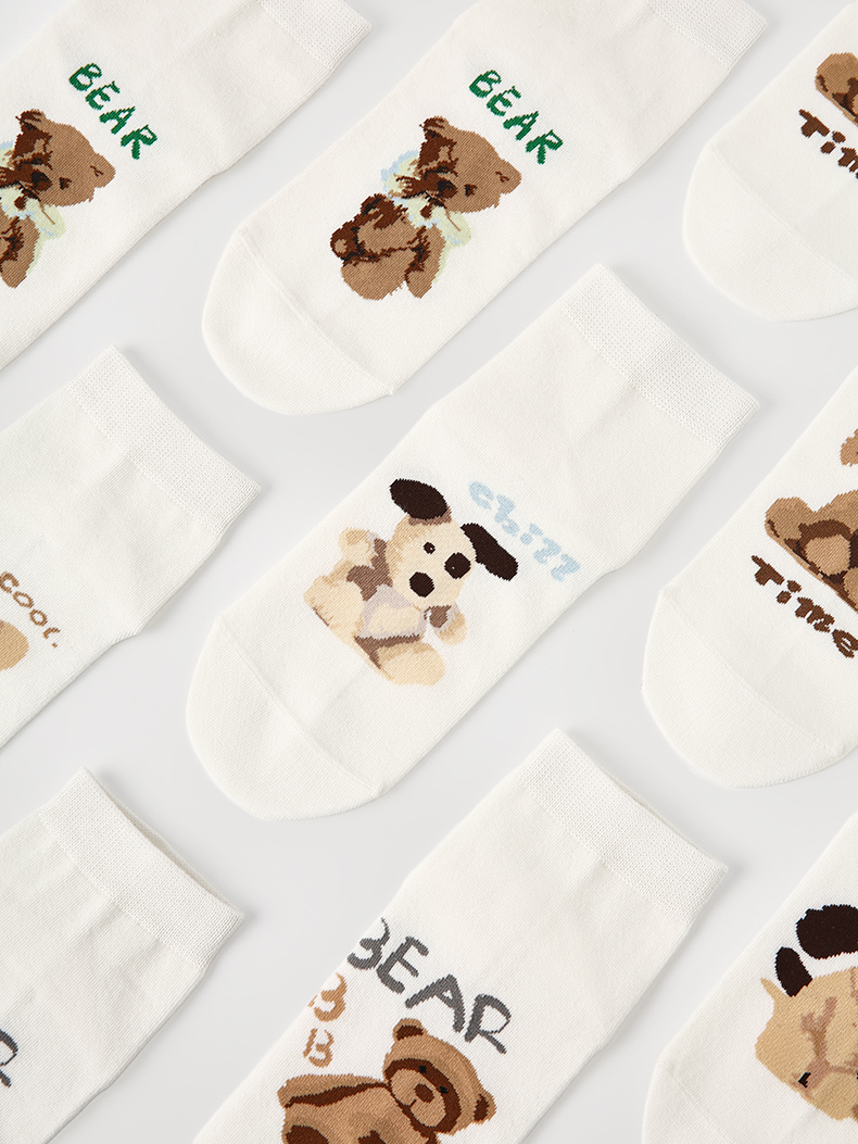 LL Socks Women Ankle Socks Cute Party Cute Solid Color Animal Socks 5 Pairs