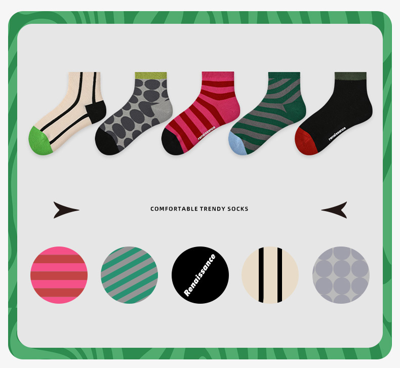LL Socks Women Ankle Socks Gravitational Time Dilation Couple Letter Polka Dot Socks 5 Pairs