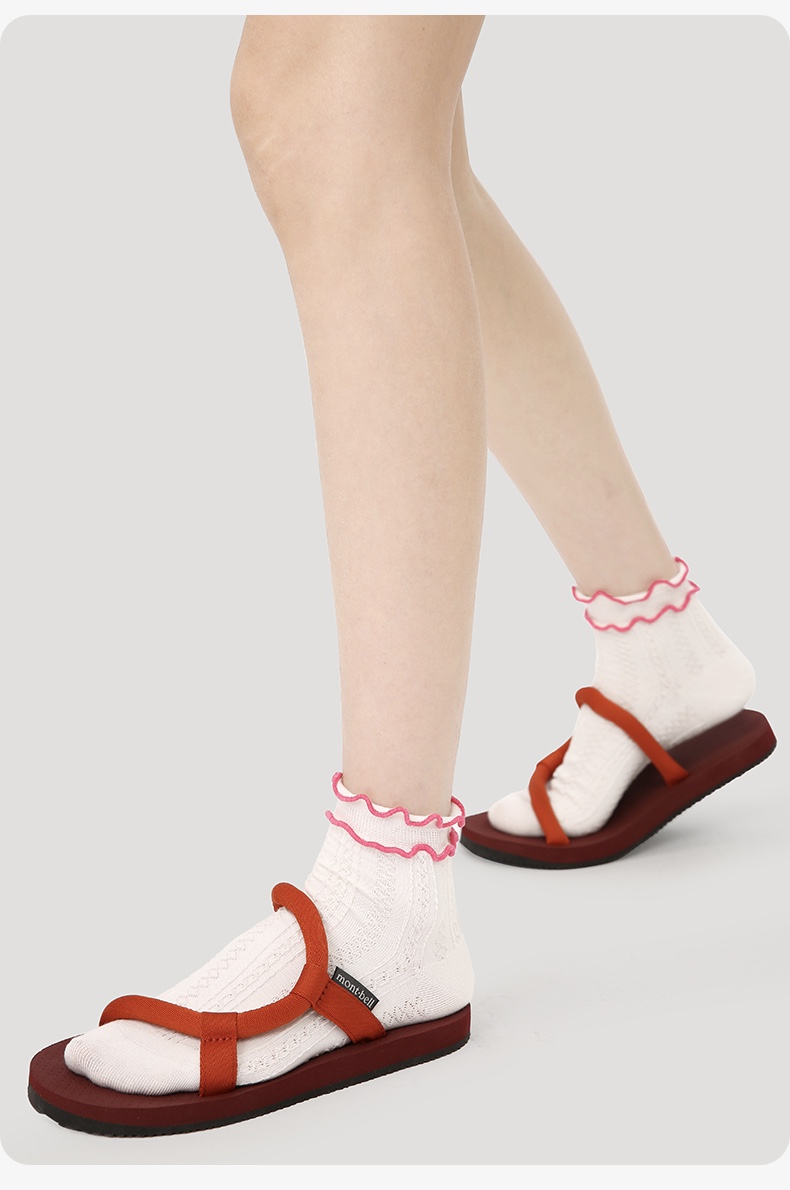 LL Socks Women Ankle Socks Long Day Joy Floral Pattern Stripes Ruffle Turn-Cuff Socks 5 Pairs
