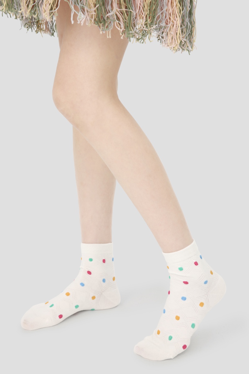 LL Socks Women Ankle Socks Long Day Joy Floral Pattern Stripes Ruffle Turn-Cuff Socks 5 Pairs