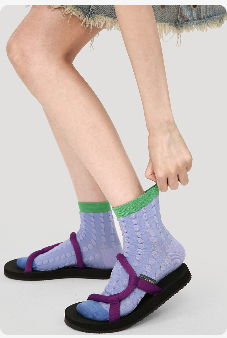 LL Socks Women Ankle Socks Moonlight in Full Cup Retro Embossed Flower Socks 5 Pairs