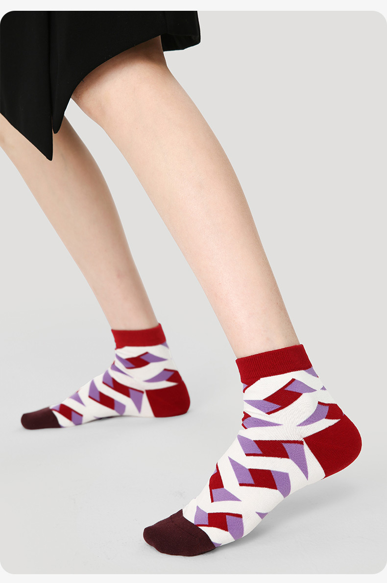 LL Socks Women Ankle Socks Moonlit Old Mountain Geometry Colourful Socks 5 Pairs