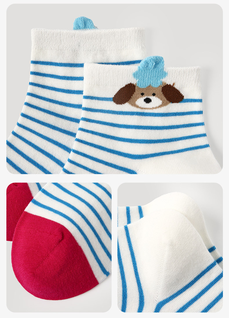 LL Socks Women Ankle Socks Summer Parade Cute Cartoon Animal Socks 5 Pairs