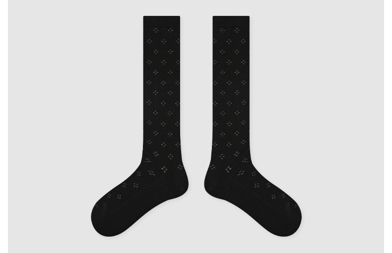 LL Socks Women Black Crew Socks Twilight Scenery Dots Hollow Socks 1 Pairs