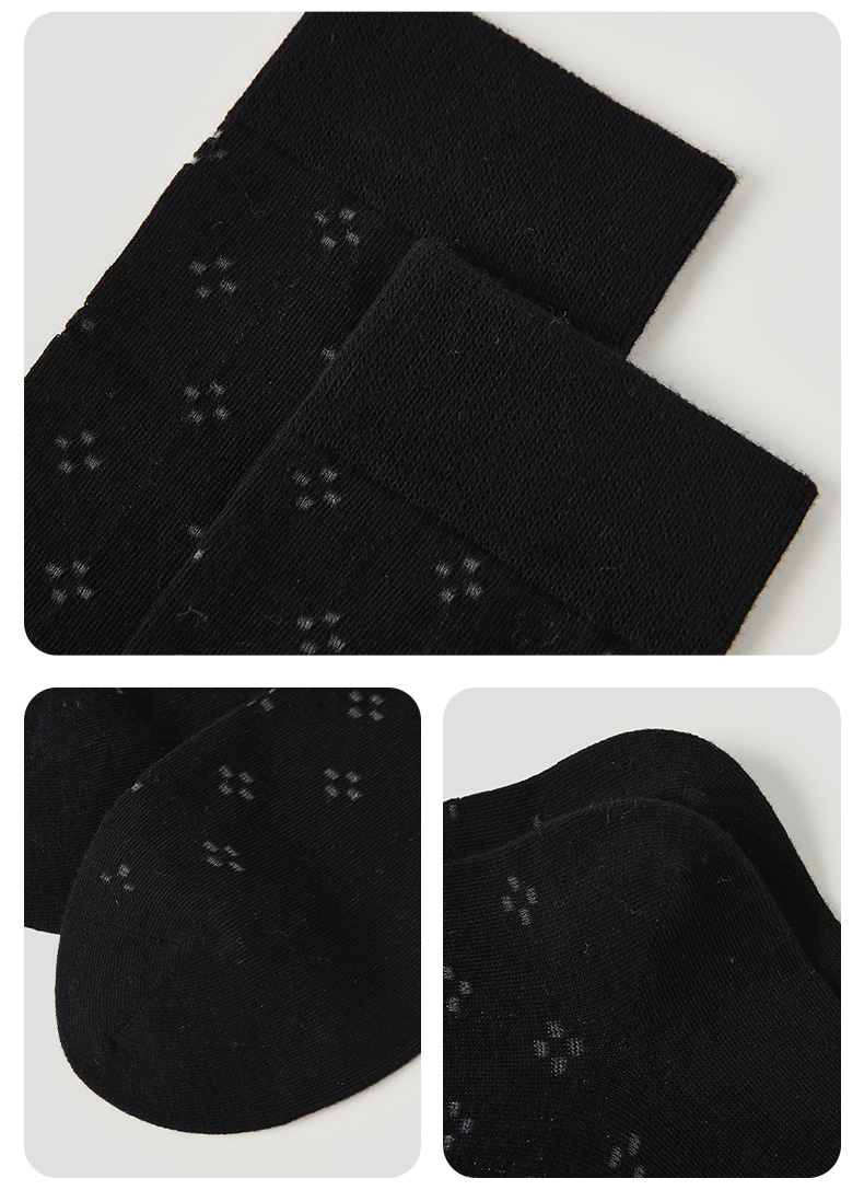 LL Socks Women Black Crew Socks Twilight Scenery Dots Hollow Socks 1 Pairs