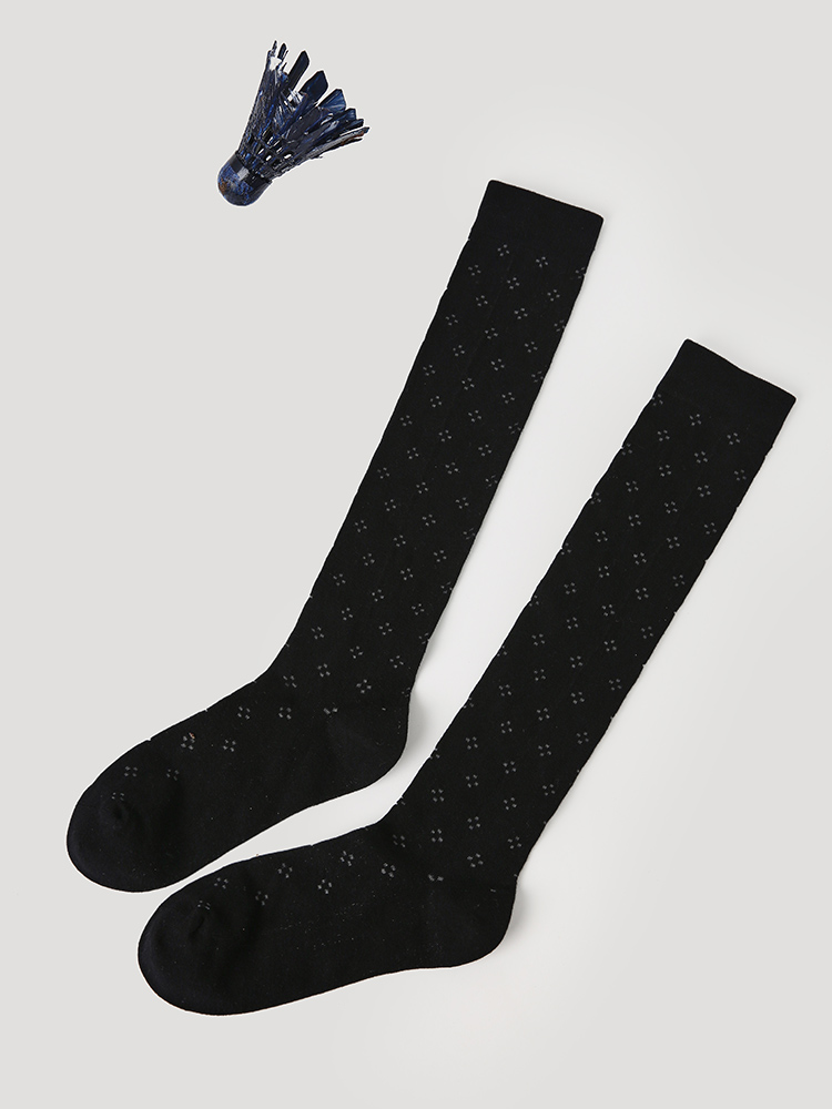 LL Socks Women Black Knee High Socks Twilight Beach Fashion Embroidered Socks 1 Pairs