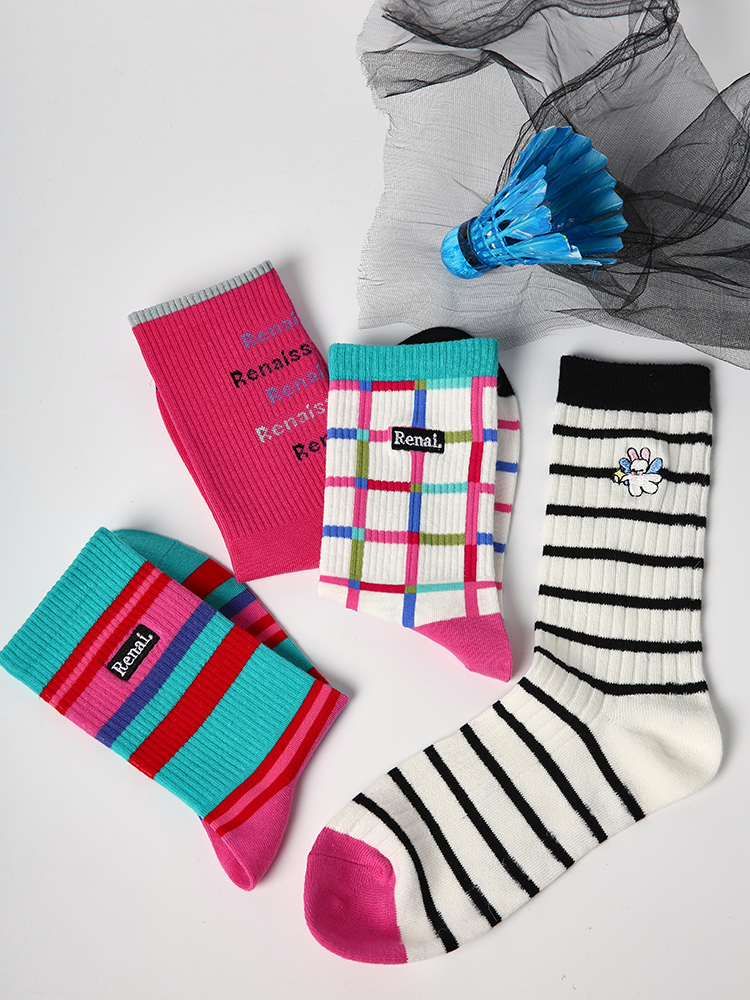 LL Socks Women Crew Socks Colorful Magic Stripes Letter Best girlfriend Socks 5 Pairs