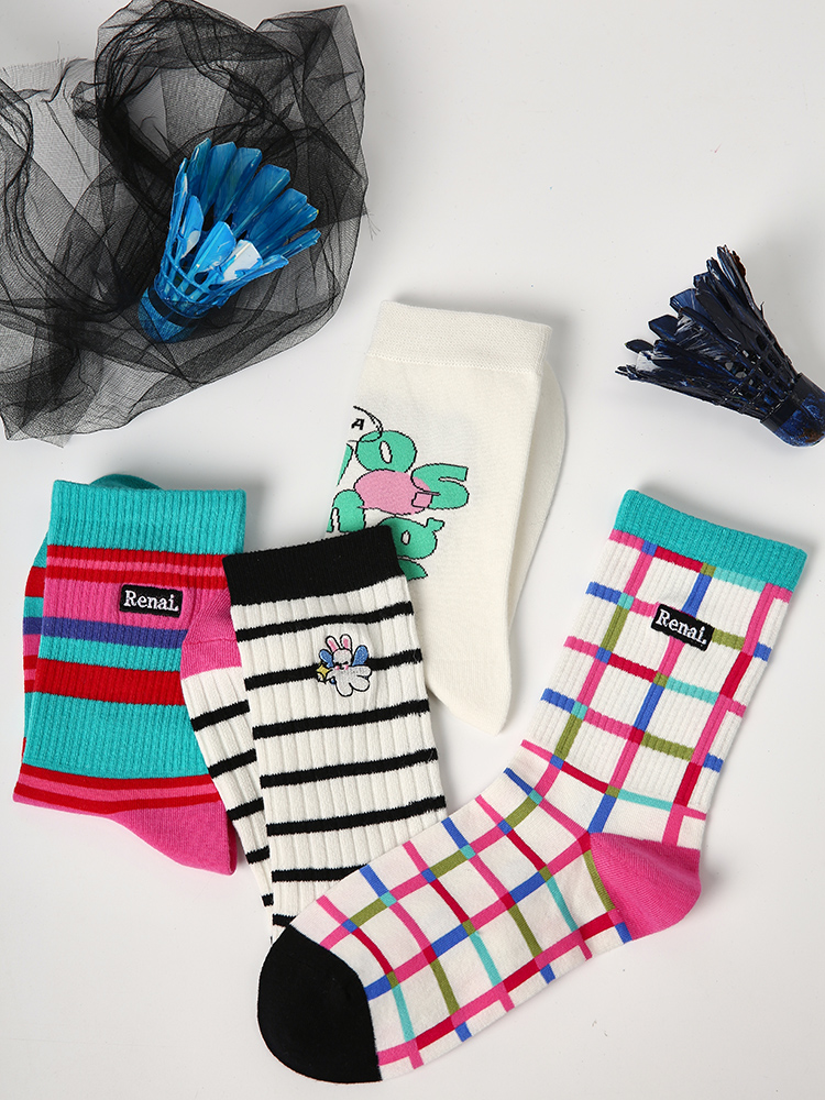 LL Socks Women Crew Socks Colorful Magic Stripes Letter Best girlfriend Socks 5 Pairs