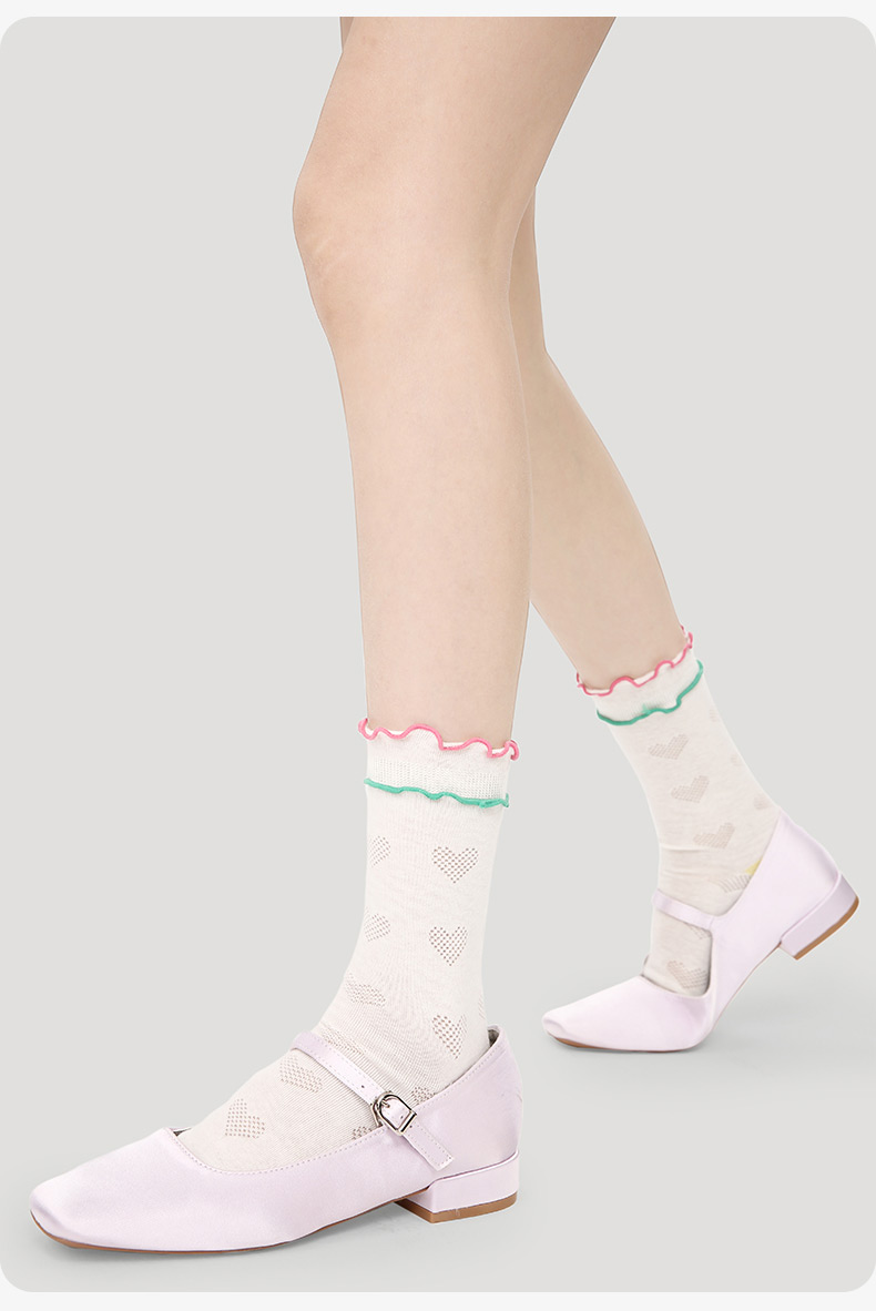 LL Socks Women Crew Socks Colorful Mood Food Polka Dot Socks 5 Pairs