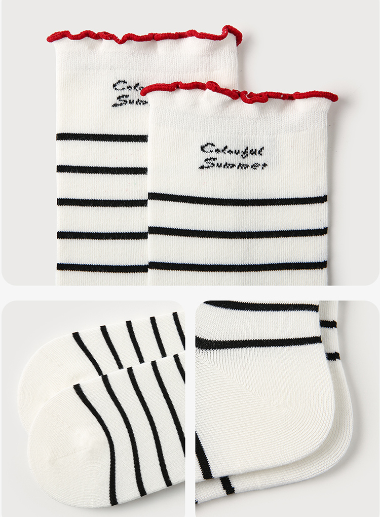 LL Socks Women Crew Socks Dreamy Diary Pink Animal Letter Socks 5 Pairs