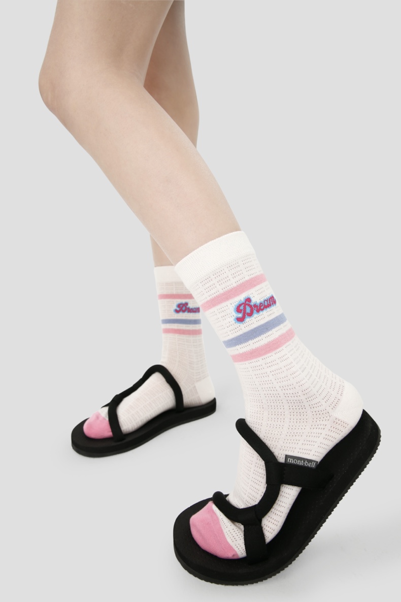 LL Socks Women Crew Socks Everyone Loves Summer Stripes Letter Couple Socks 5 Pairs
