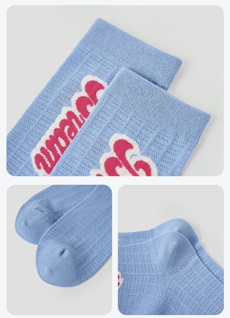 LL Socks Women Crew Socks Everyone Loves Summer Stripes Letter Couple Socks 5 Pairs