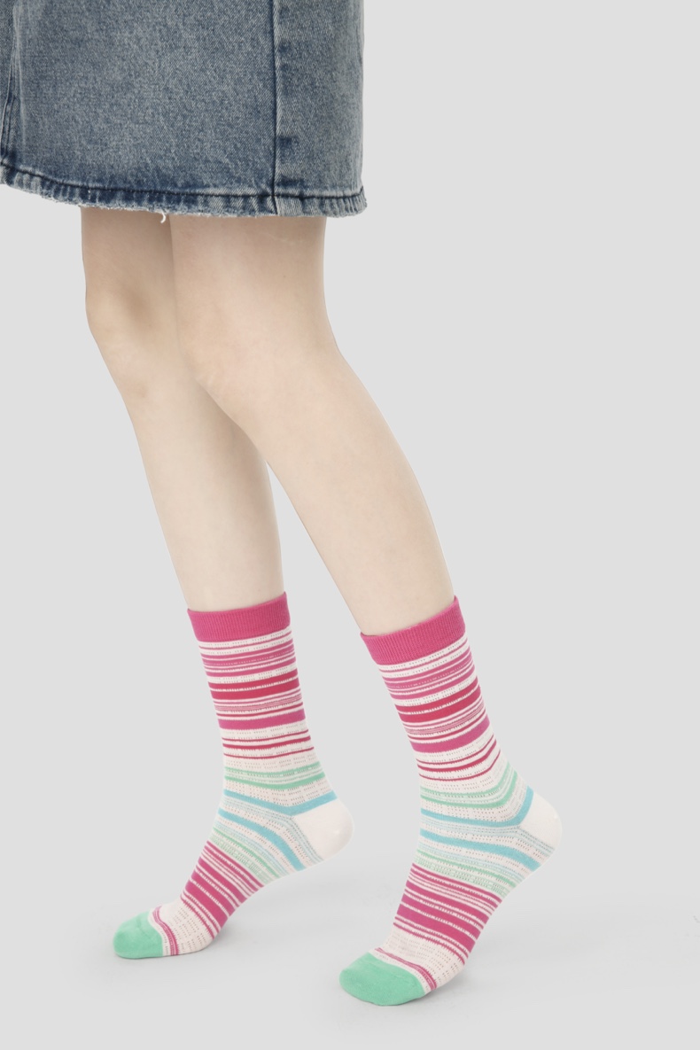 LL Socks Women Crew Socks Everyone Loves Summer Stripes Letter Couple Socks 5 Pairs