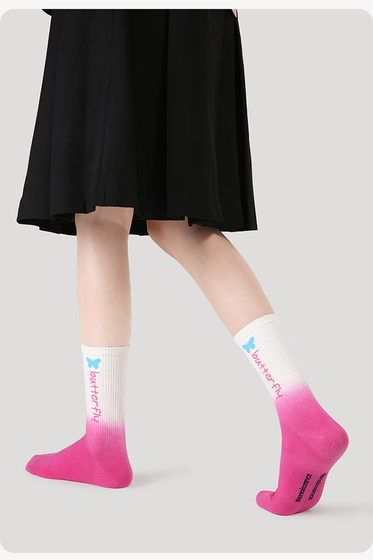 LL Socks Women Crew Socks Fleeting Moment of Light Colourful Letter Socks 5 Pairs