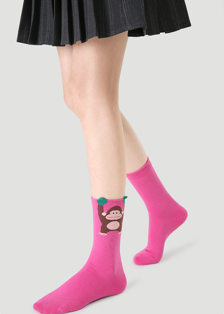 LL Socks Women Crew Socks Hold My Hand Cartoon Fun Colourful Socks 5 Pairs