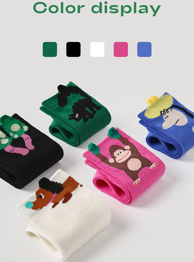 LL Socks Women Crew Socks Hold My Hand Cartoon Fun Colourful Socks 5 Pairs