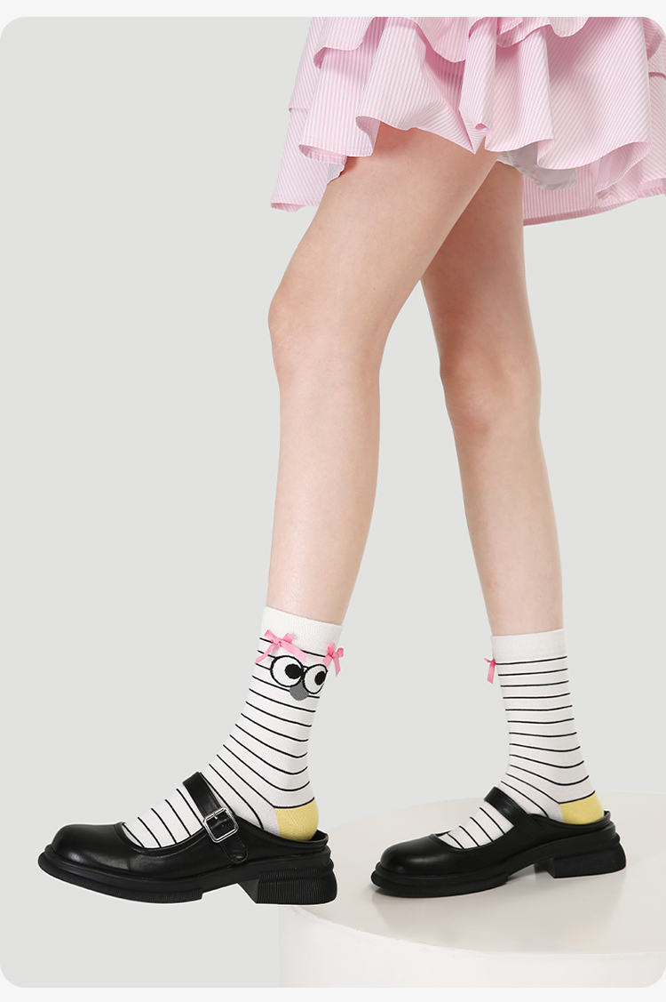 LL Socks Women Crew Socks Interesting Cute Expectations Colourful Socks 5 Pairs