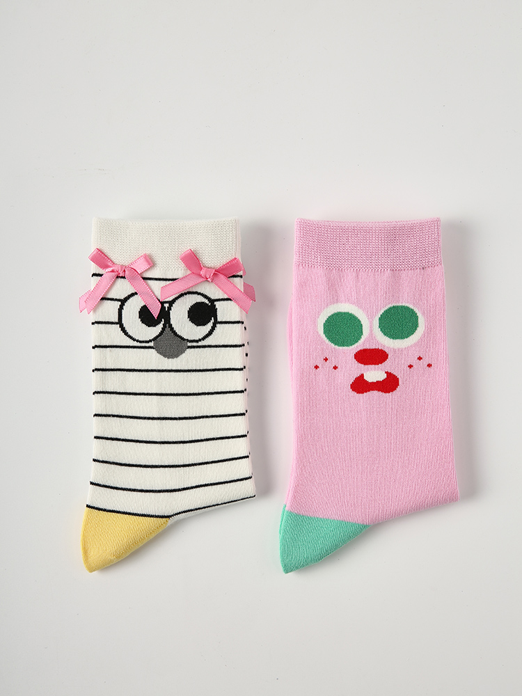 LL Socks Women Crew Socks Interesting Cute Expectations Colourful Socks 5 Pairs