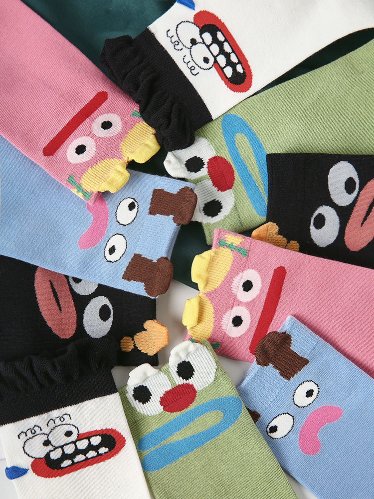 LL Socks Women Crew Socks Joy Supreme Best Fun Colorful Socks 5 Pairs