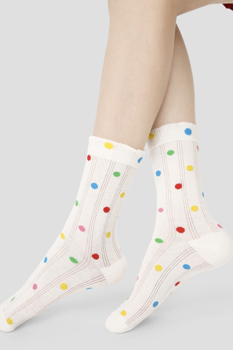 LL Socks Women Crew Socks Jumping Candies Letter Stripes Colourful Socks 5 Pairs