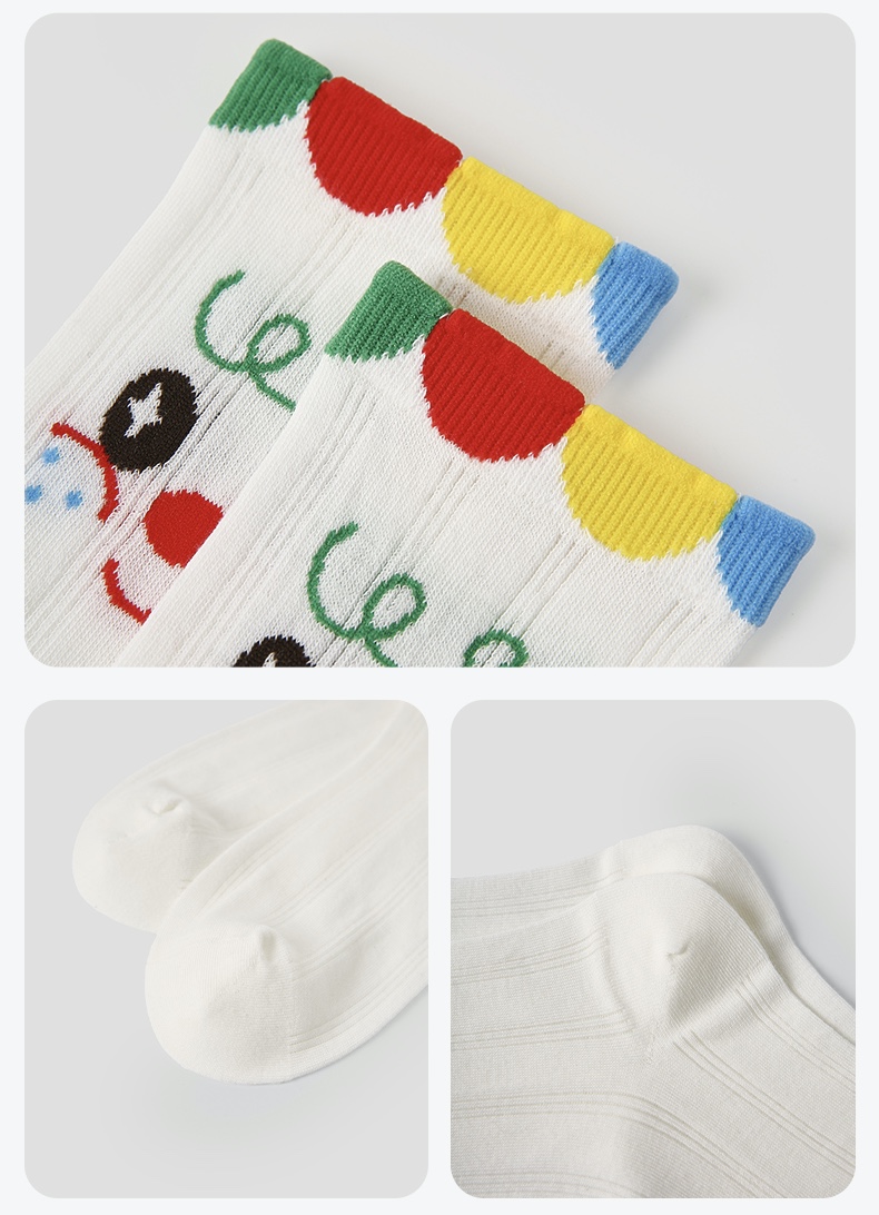 LL Socks Women Crew Socks Jumping Candies Letter Stripes Colourful Socks 5 Pairs