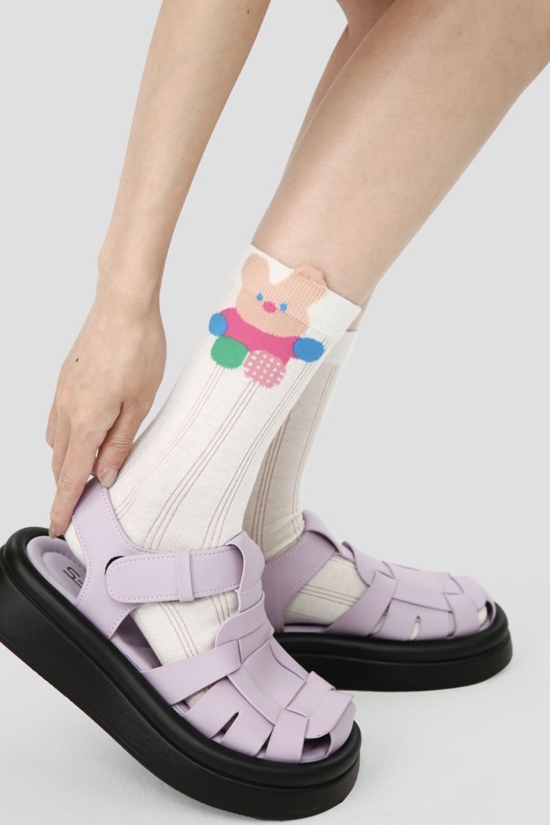 LL Socks Women Crew Socks Mengqu Summer Fun Colorful Animal Socks 5 Pairs