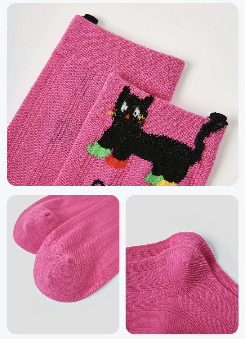 LL Socks Women Crew Socks Mengqu Summer Fun Colorful Animal Socks 5 Pairs