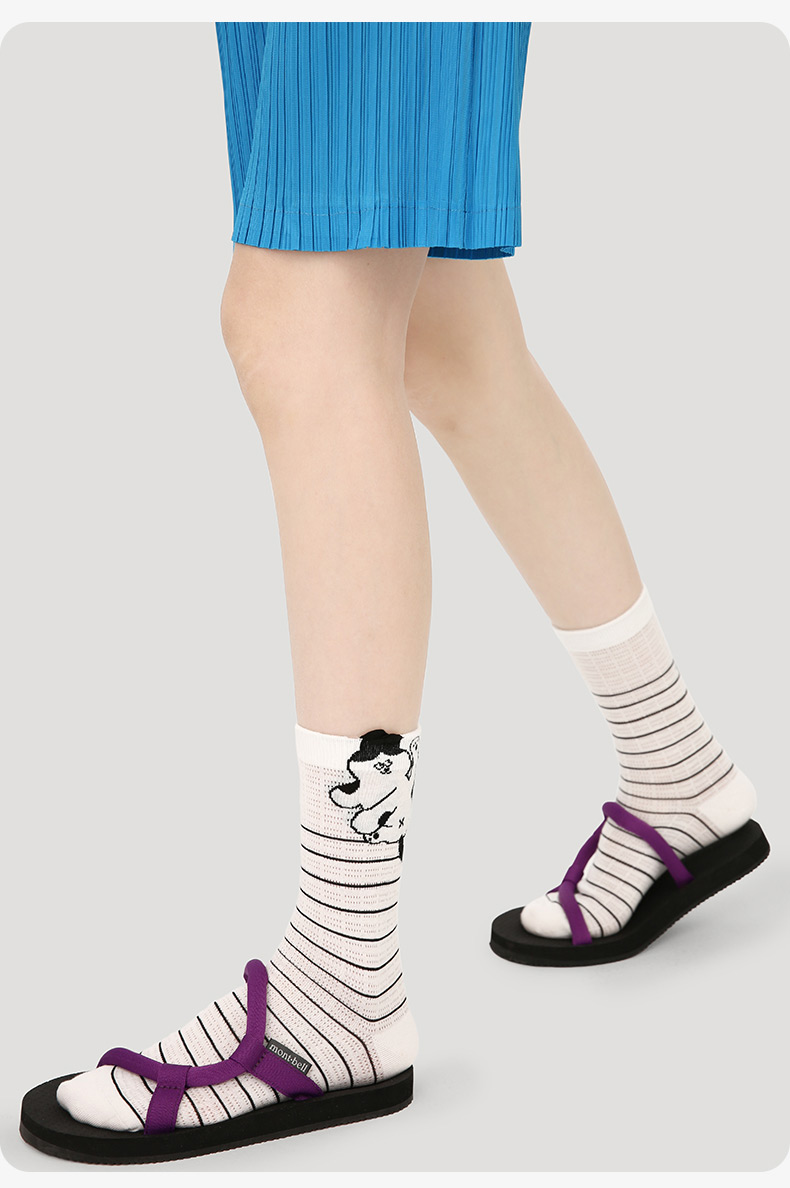 LL Socks Women Crew Socks Monochrome Story Cartoon Animal Stripes Socks 5 Pairs
