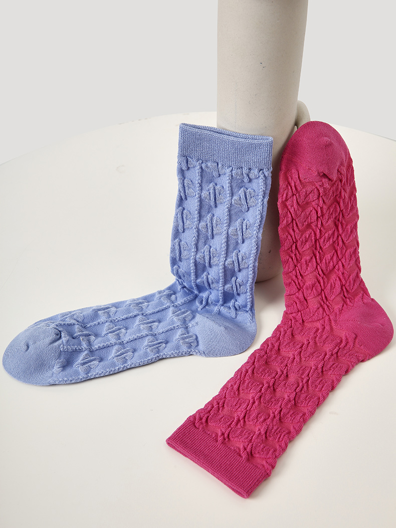 LL Socks Women Crew Socks Morning Spring Sequence Retro Floral Pattern Socks 5 Pairs
