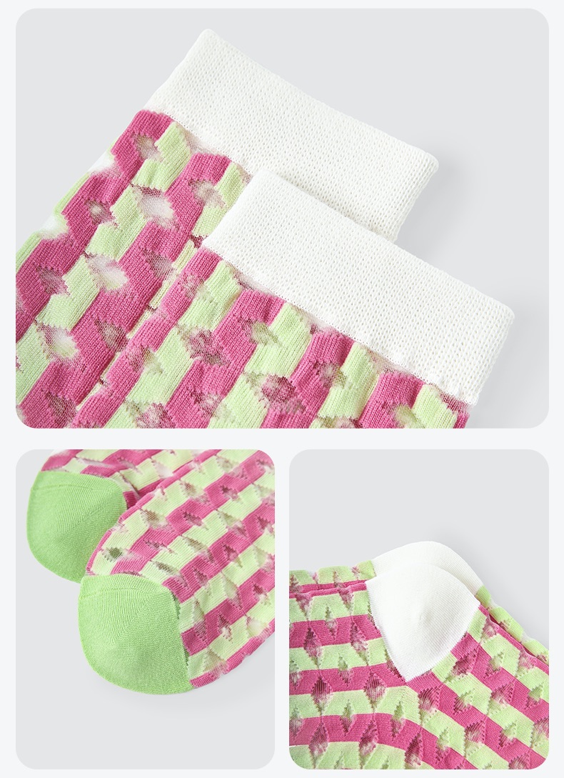 LL Socks Women Crew Socks Nicole Matsushima Thin and Light Colourful Socks 5 Pairs
