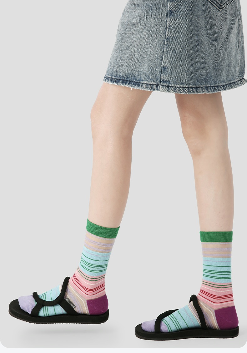 LL Socks Women Crew Socks Nicole Matsushima Thin and Light Colourful Socks 5 Pairs