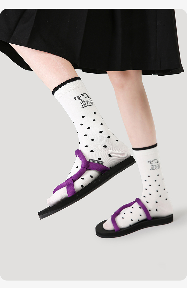LL Socks Women Crew Socks Puppy Diary Animal Stripes Polka Dot Socks 5 Pairs