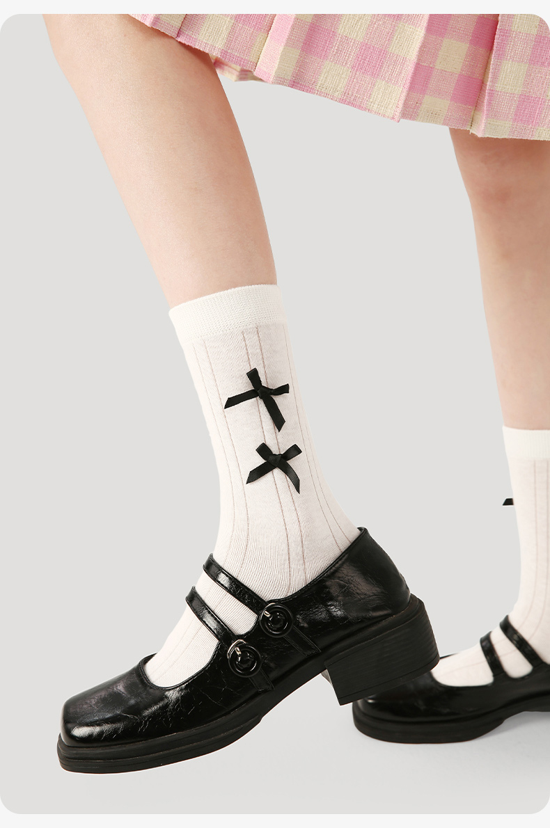 LL Socks Women Crew Socks Star Frost Best Girlfriend Solid Color Socks 5 Pairs