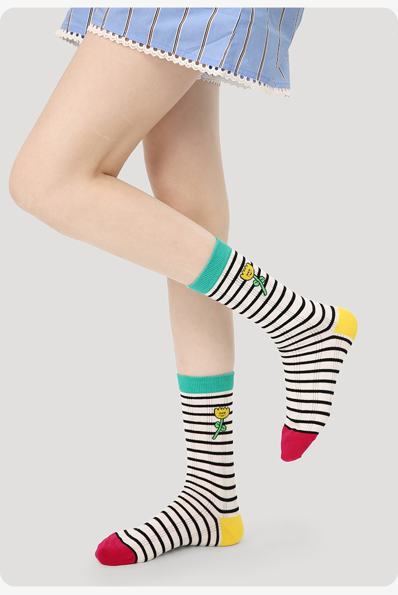 LL Socks Women Crew Socks Summer Limited Edition cheap cute Cartoon Socks 5 Pairs