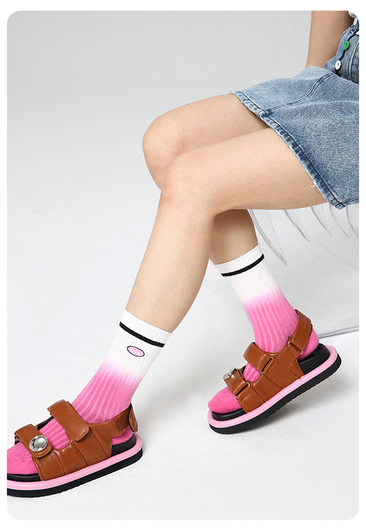 LL Socks Women Crew Socks Sweet Cool Charm Plaid Striped Letter Socks 5 Pairs