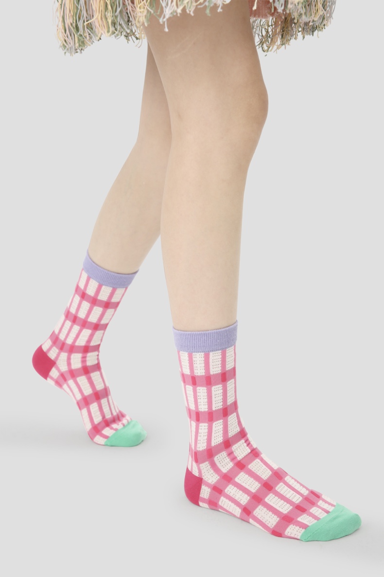 LL Socks Women Crew Socks Time Speaks Not Creative Stripes Socks Polka Dot Socks 5 Pairs
