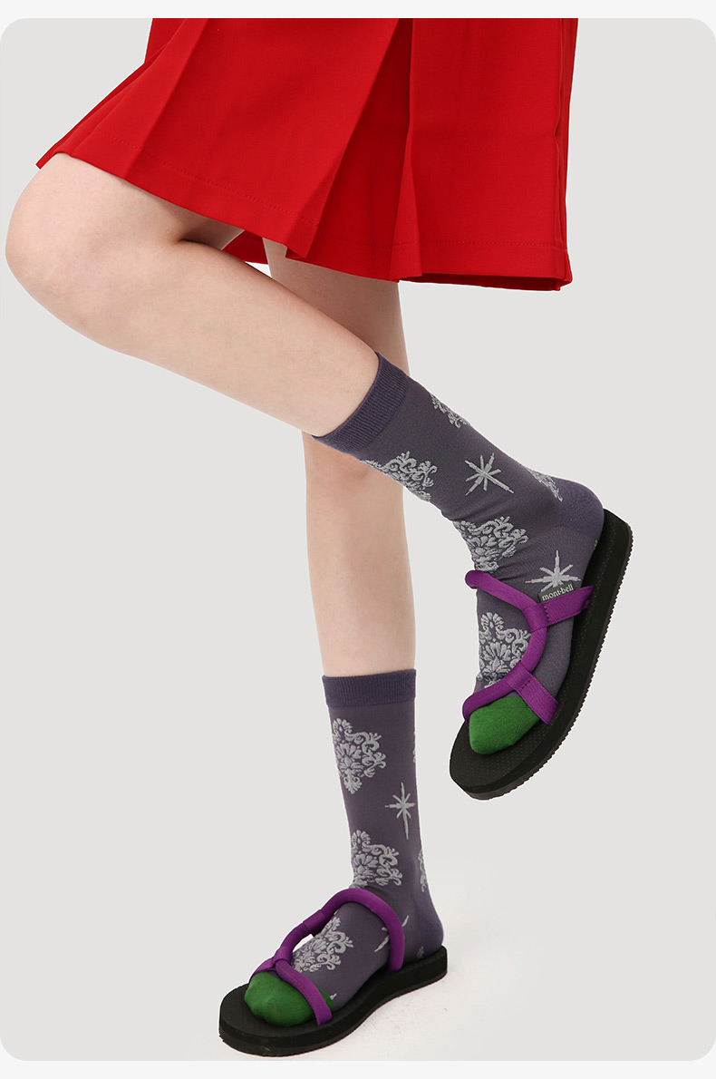 LL Socks Women Crew Socks Yun Hu Not Like Retro Embossed Flower Socks 5 Pairs