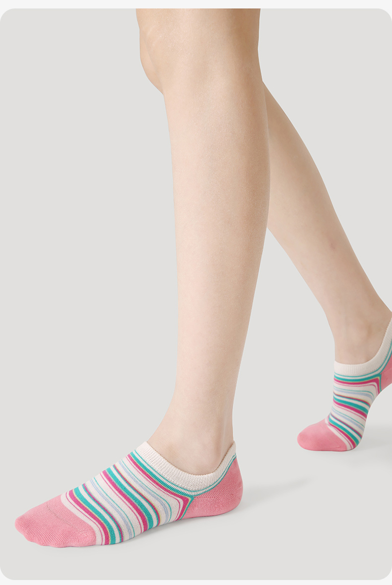 LL Socks Women Low Rise Socks Dreamy Frames Stripes Polka Dot Letter Socks 5 Pairs
