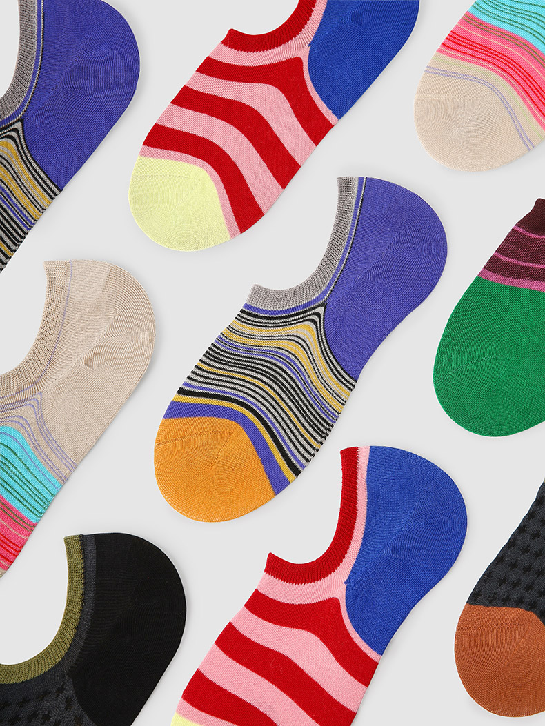 LL Socks Women Low Rise Socks Enjoying Morning Tea Alone Fashion Stripes Letter Socks 5 Pairs