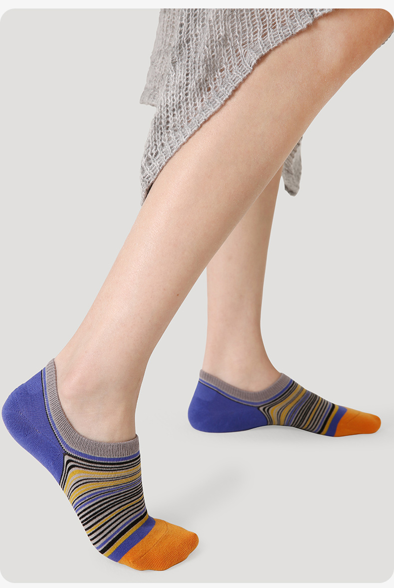 LL Socks Women Low Rise Socks Enjoying Morning Tea Alone Fashion Stripes Letter Socks 5 Pairs